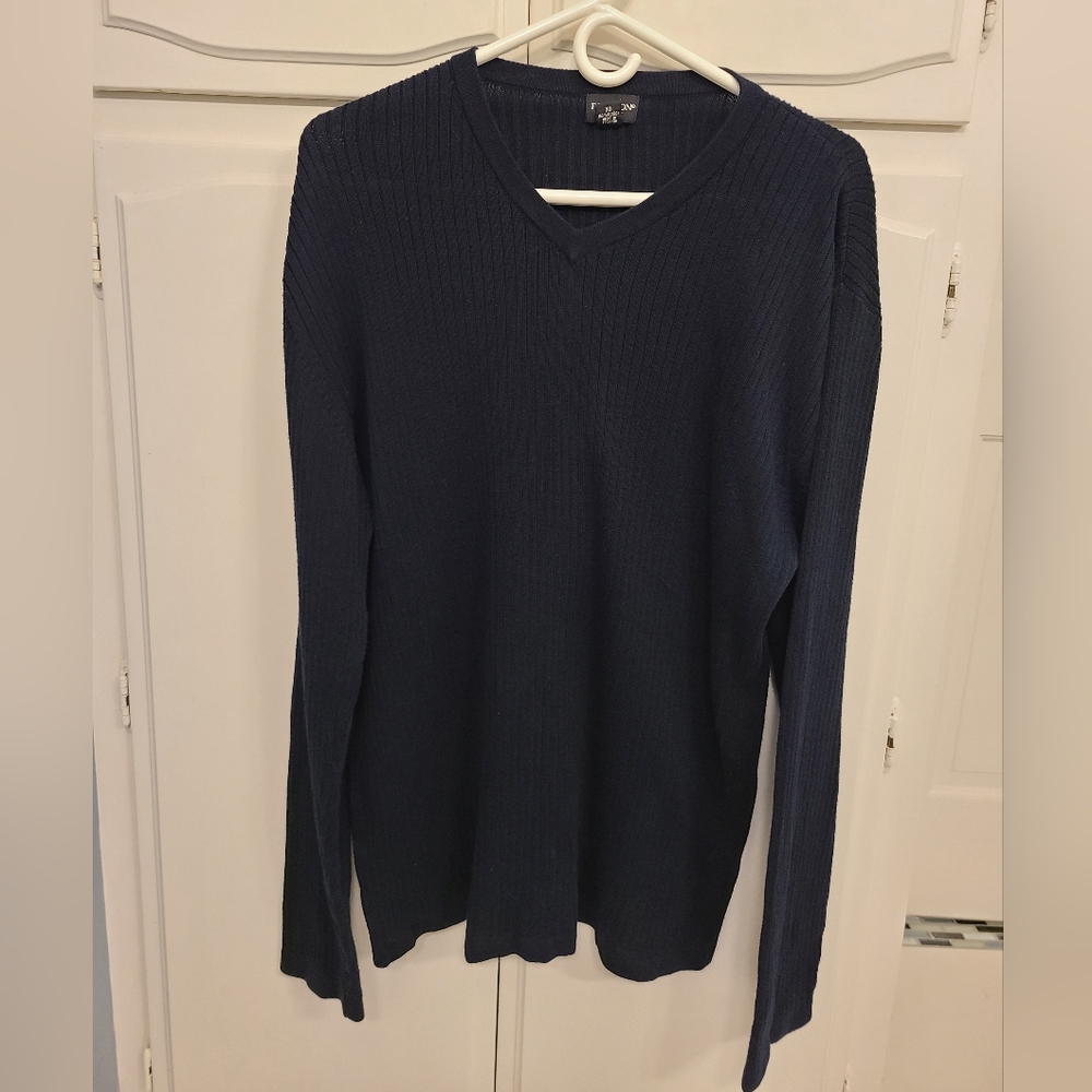 Reunion V-Neck Ribbed Sweater Size XL